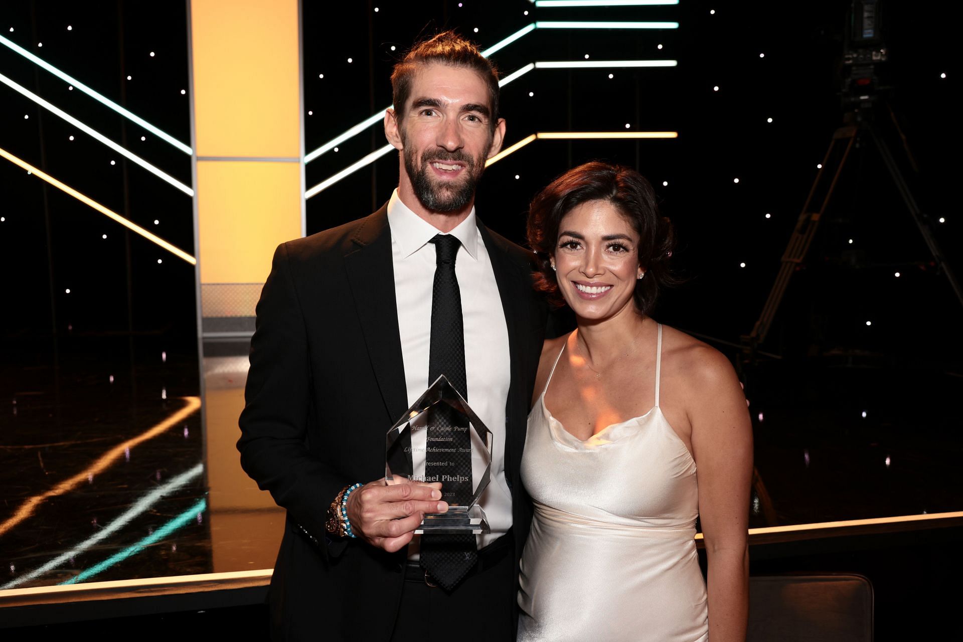 Michael Phelps and his wife at Harold & Carole Pump Foundation 2023 Gala - Source: Getty